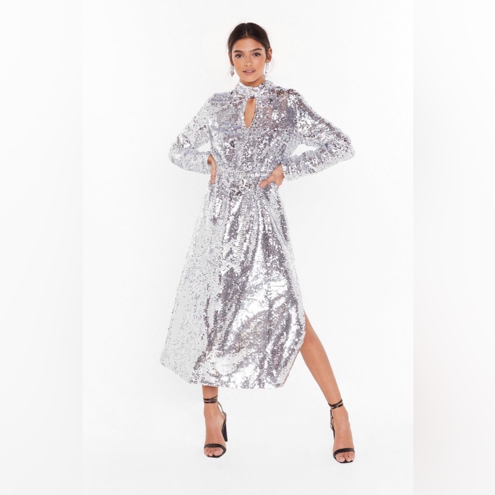 New NASTY GAL FULL SEQUIN party midi/maxi dress